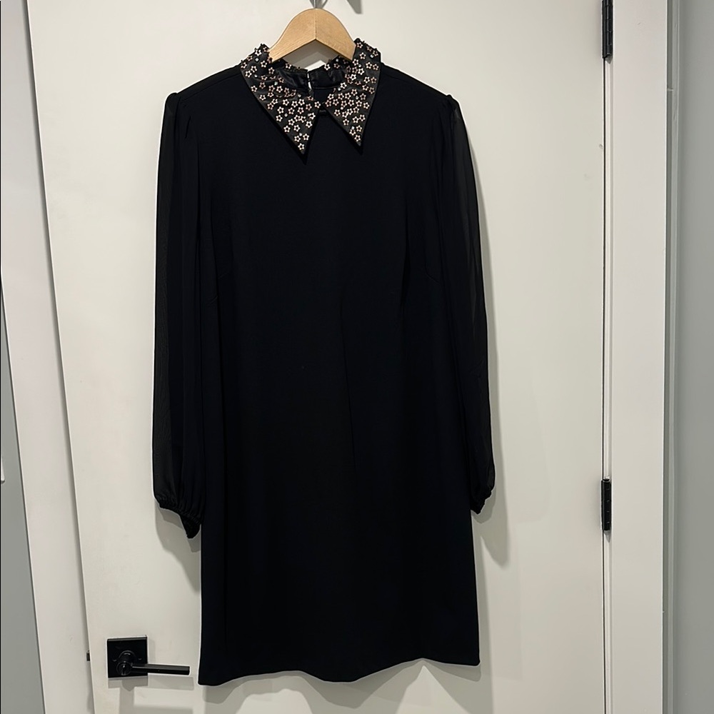 Betsey Johnson Black Dress with Embellished Collar